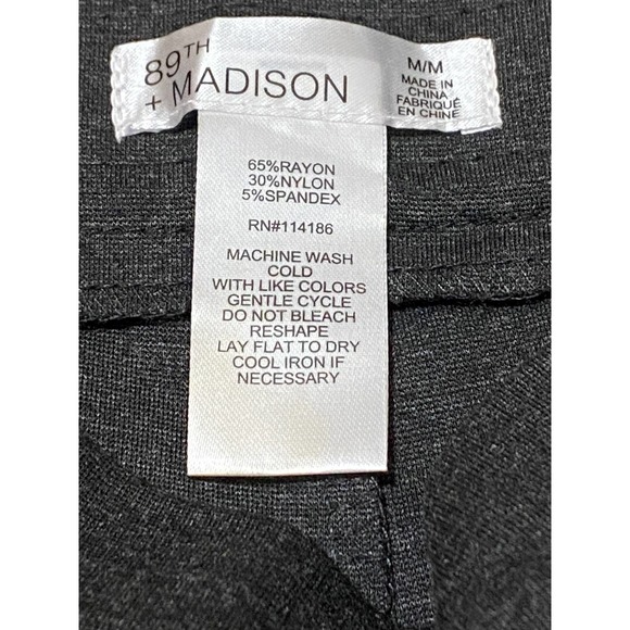 89th + Madison Women's Black Rayon Blend Ankle Pants Comfort Waist Stretchy M/M - Picture 4 of 6